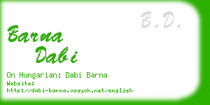 barna dabi business card